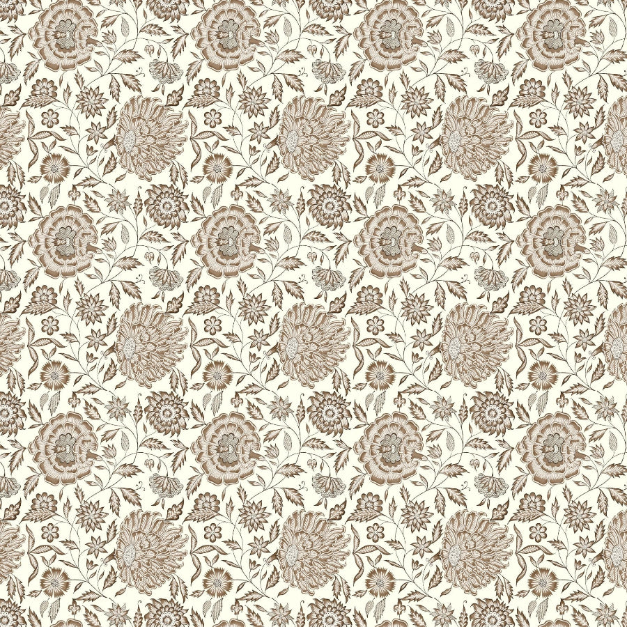 Pattern of brown flowers on a white background