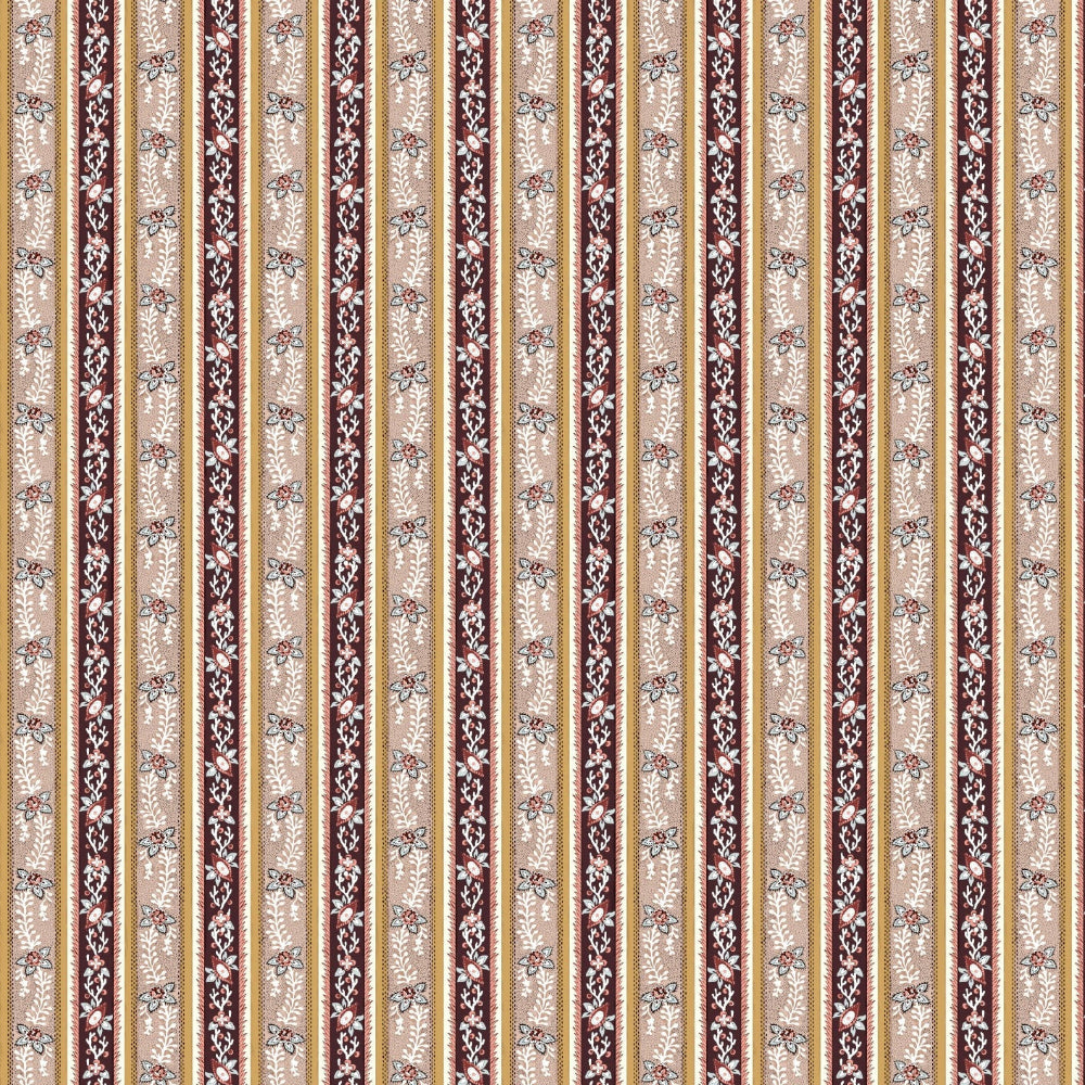 Patterned fabric with vertical stripes on a beige background