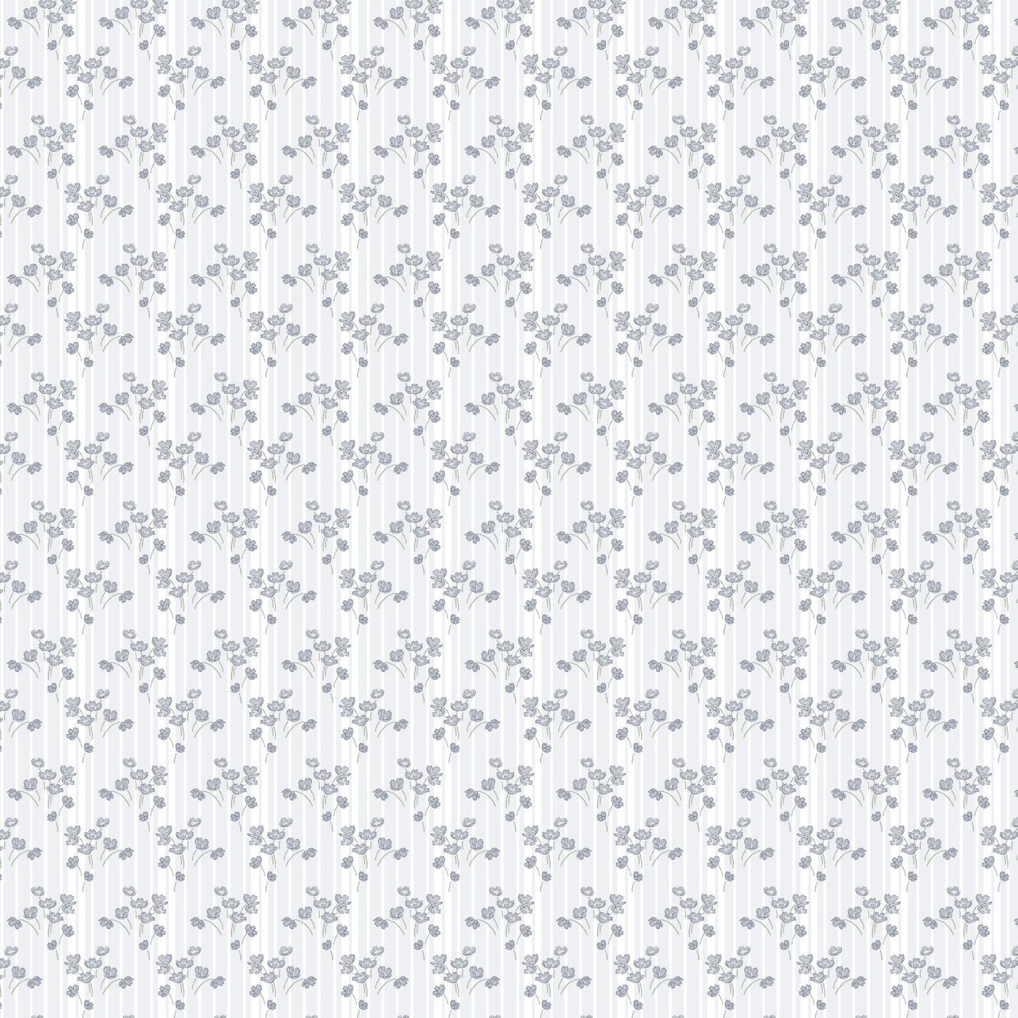 Pattern of small gray flowers on a light blue background