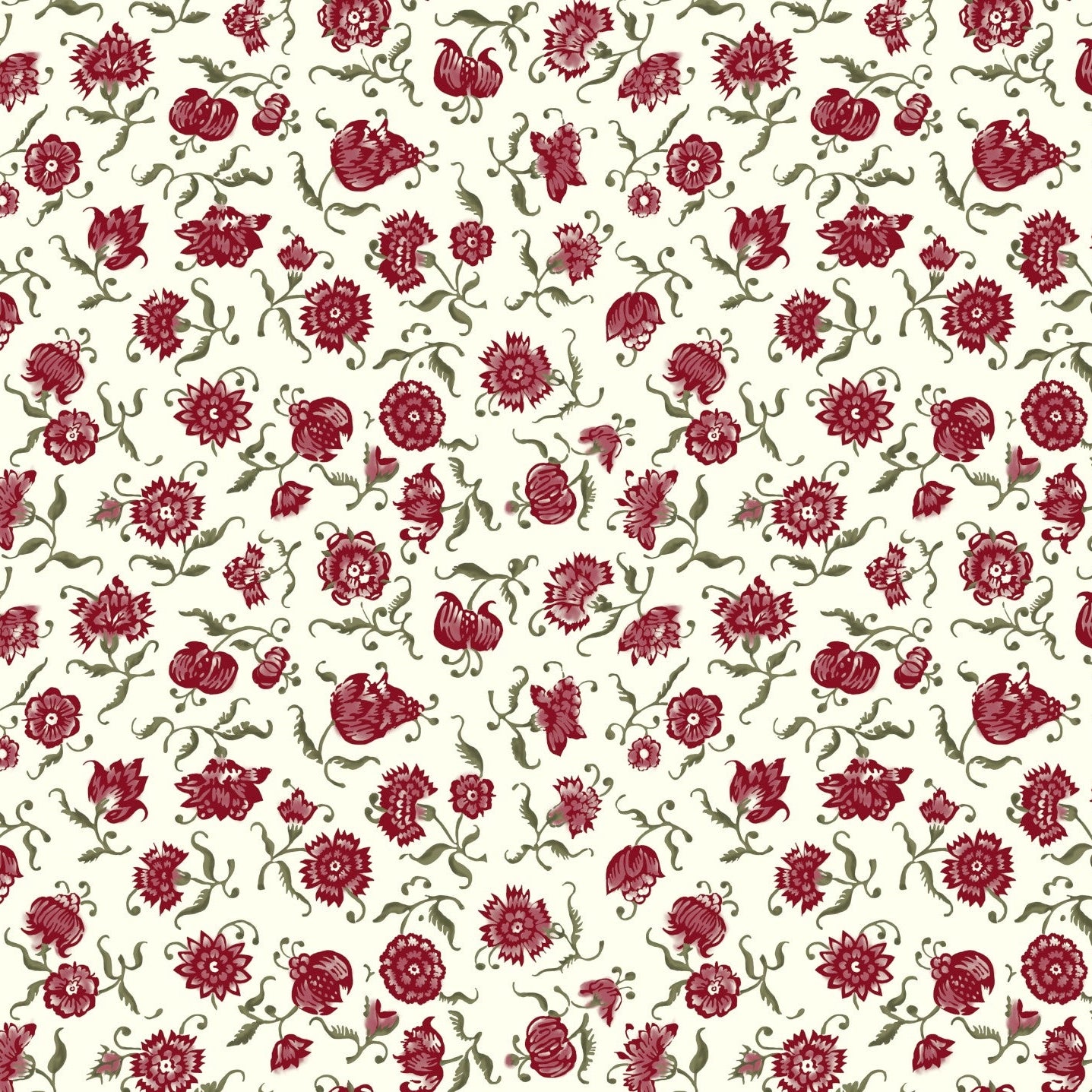 Pattern of red flowers on a beige background