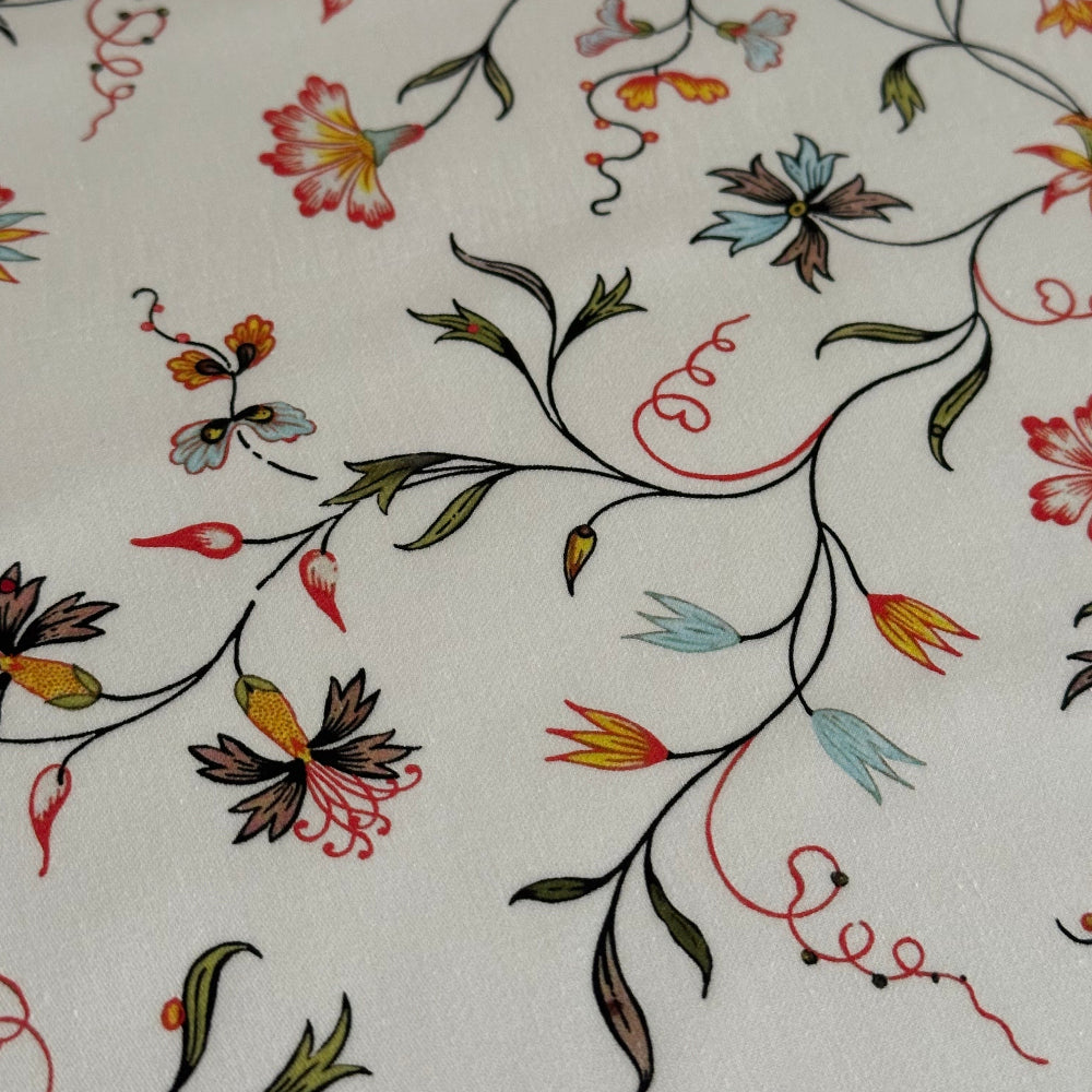 Colorful floral pattern on a white background