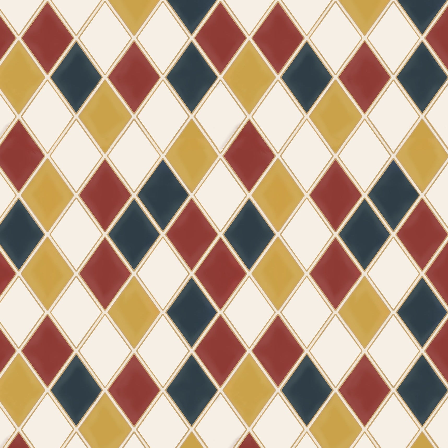 Pattern of multicolored square tiles on a white background