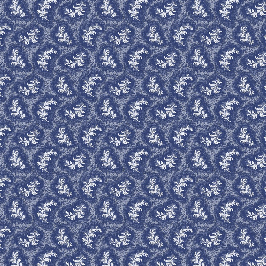 Blue and white floral patterned fabric texture