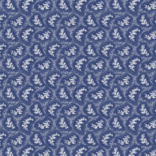 Blue and white floral patterned fabric texture