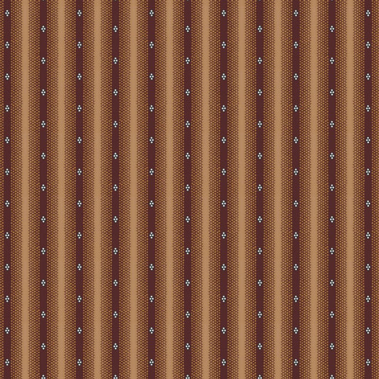 A repeating vertical stripe pattern with alternating warm brown and tan bands, each decorated with small evenly spaced white diamond motifs.