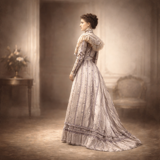 1890 dresses Dancing Queen Long Quinceanera Dress Black / Medium Adjustable ribbon lace American fashions, circa 1890s -