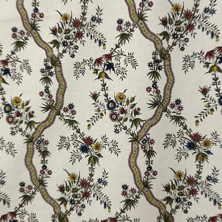 Floral and vine pattern on a beige background